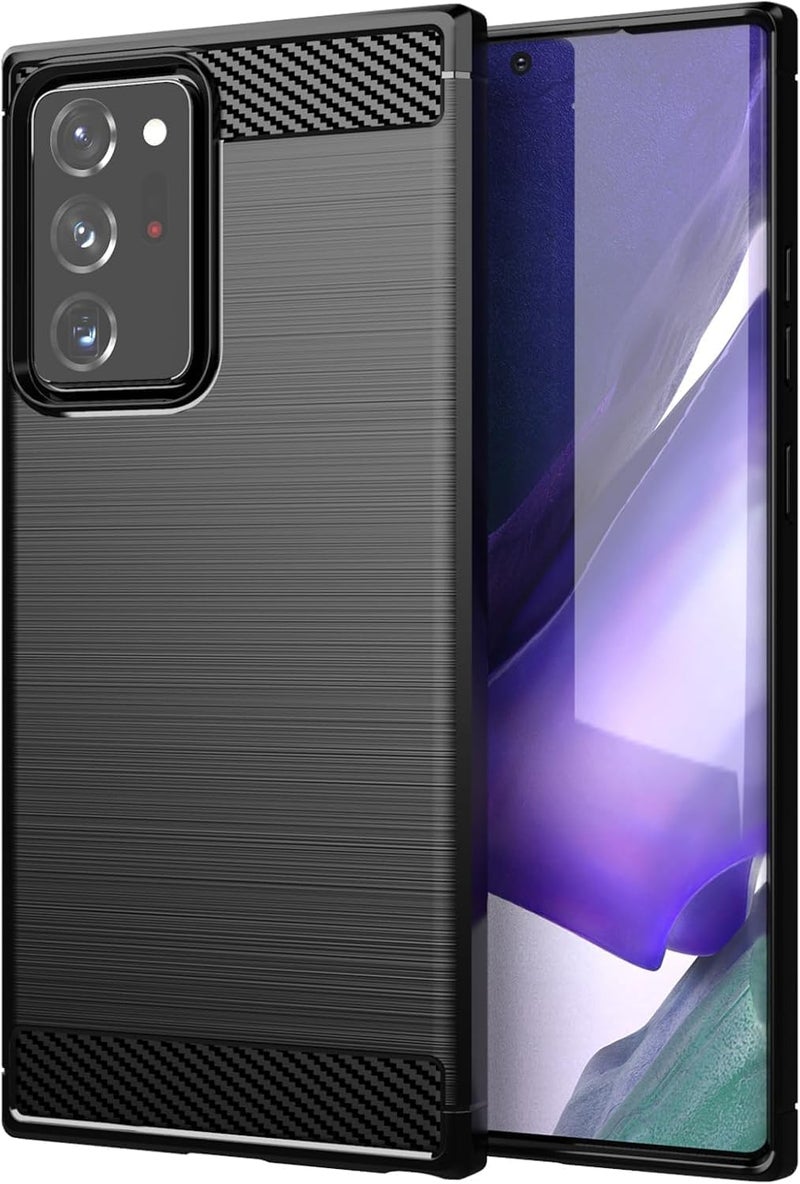 Aikcks for Samsung Galaxy Note 20 Ultra Phone case, Shockproof, Scratch Resistant Carbon Fiber Jacket, Soft TPU, for Galaxy Note 20 Ultra case (Black,) - Image 1